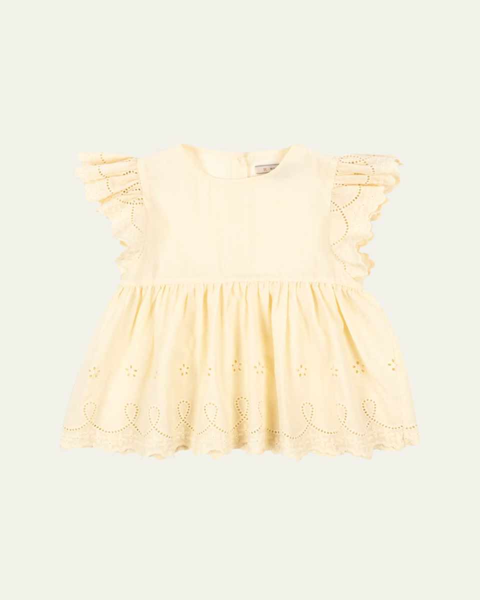 Girl's Posey Embroidered Ruffle Top, Size 18M-10